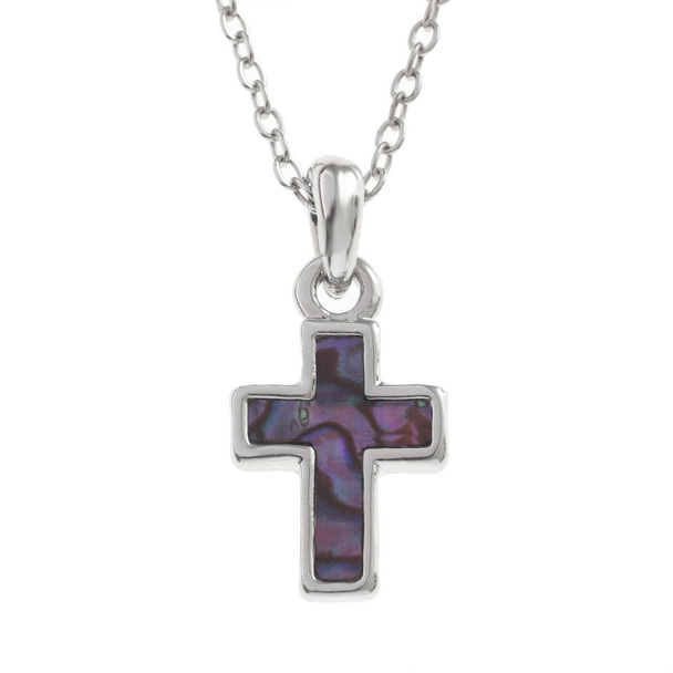 Pink small cross necklace