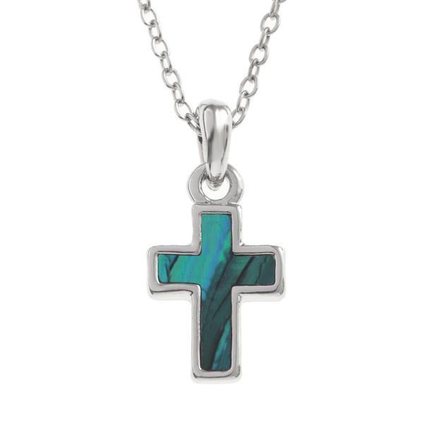 Blue small cross necklace