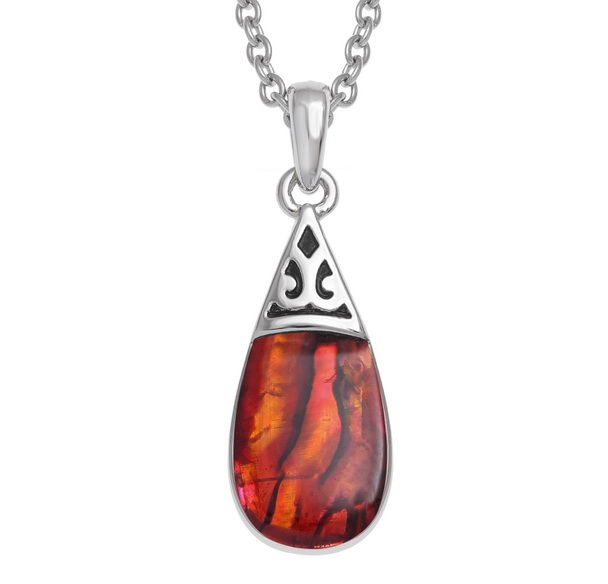 Red pear drop necklace