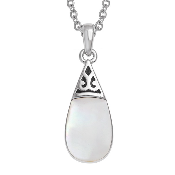 White pear drop necklace