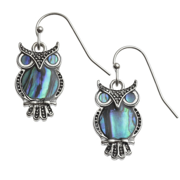 Natural owl earrings