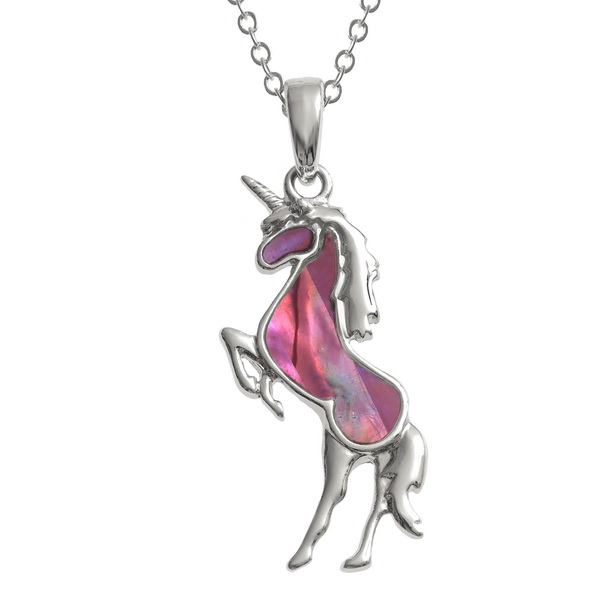 Pink unicorn necklace