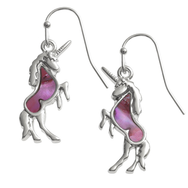 Pink unicorn earrings