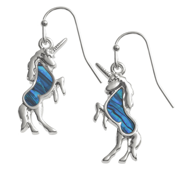 Blue unicorn earrings
