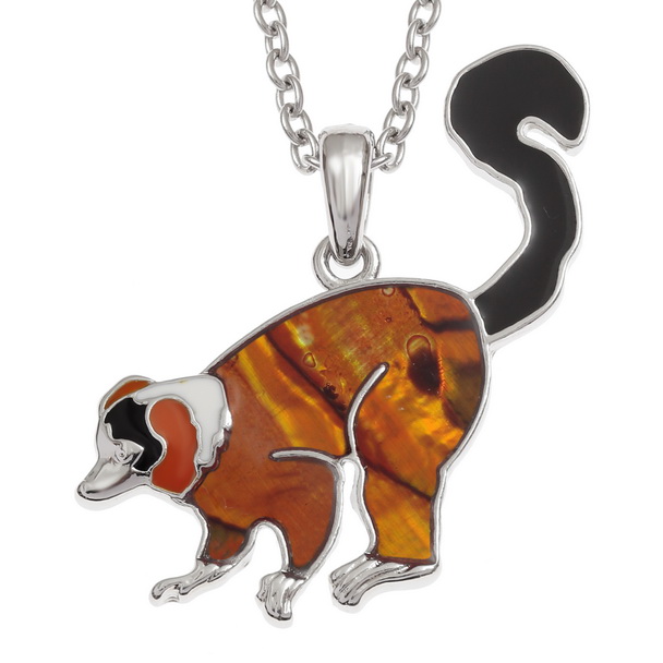 Red ruffed lemur necklace