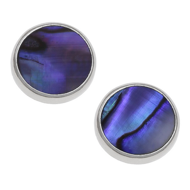 Purple round earrings