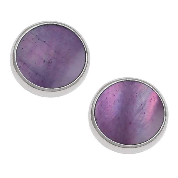 Light purple round earrings