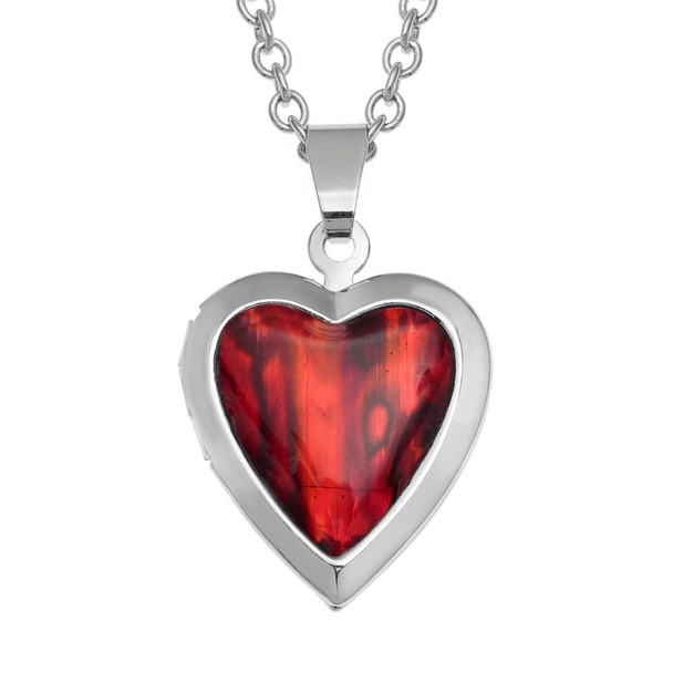 Red heart locket necklace