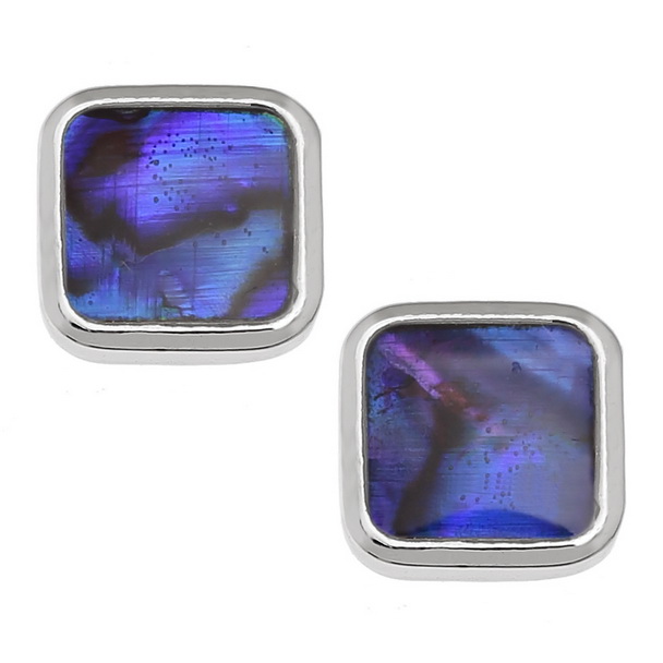 Purple square earrings