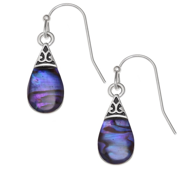 Purple pear drop earrings