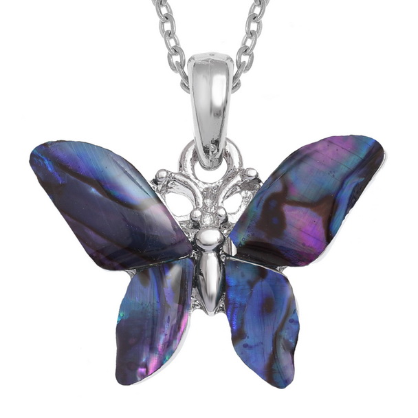 Purple butterfly necklace