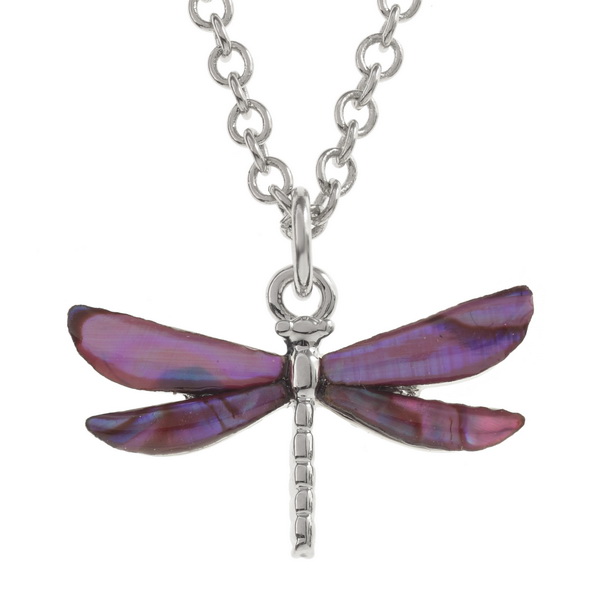 Pink dragonfly necklace