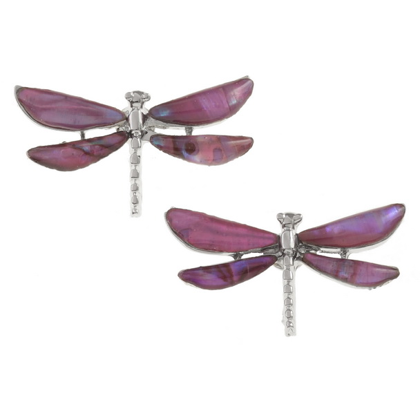 Pink dragonfly earrings