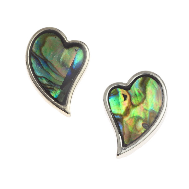 Natural heart earrings