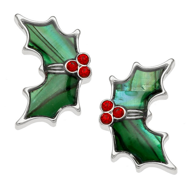 Holly leaf earrings