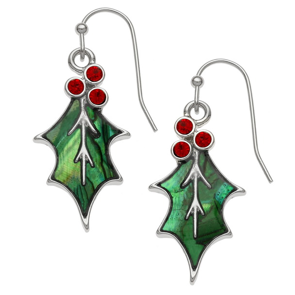 Holly leaf earrings