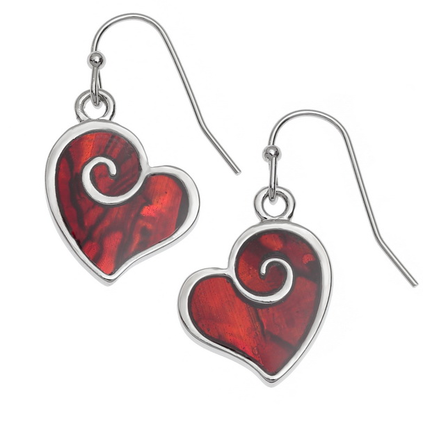 Heart swirl earrings