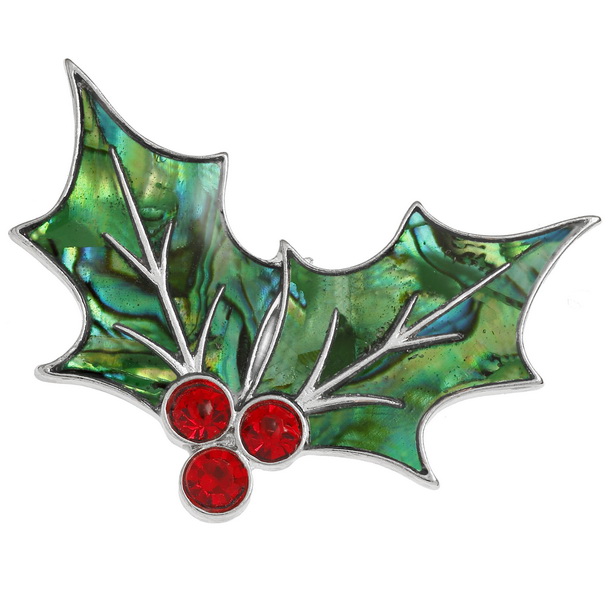 Holly leaf brooch