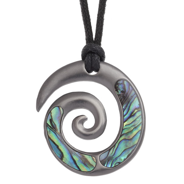 Maori koru fern necklace