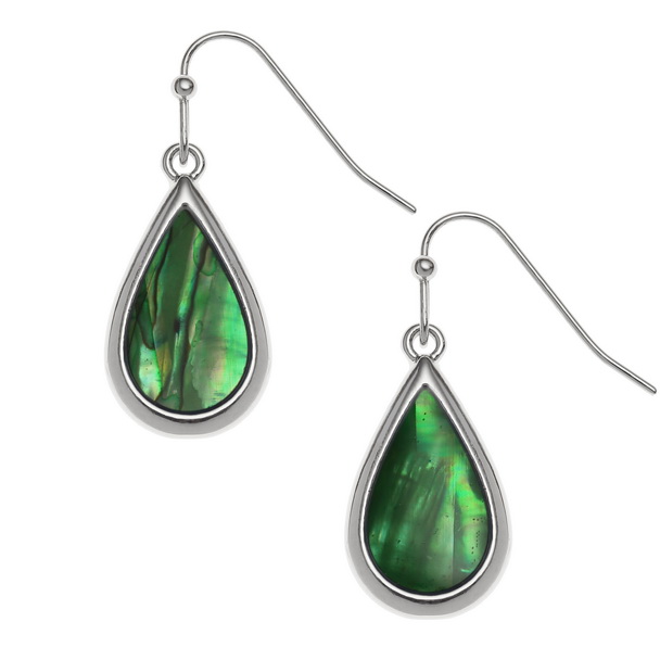 Green teardrop earrings