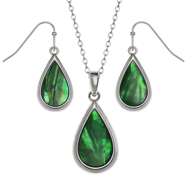 Green teardrop set