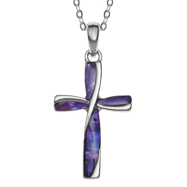 Purple cross necklace