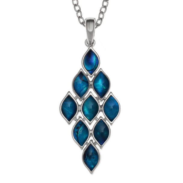 Blue articulated diamond necklace