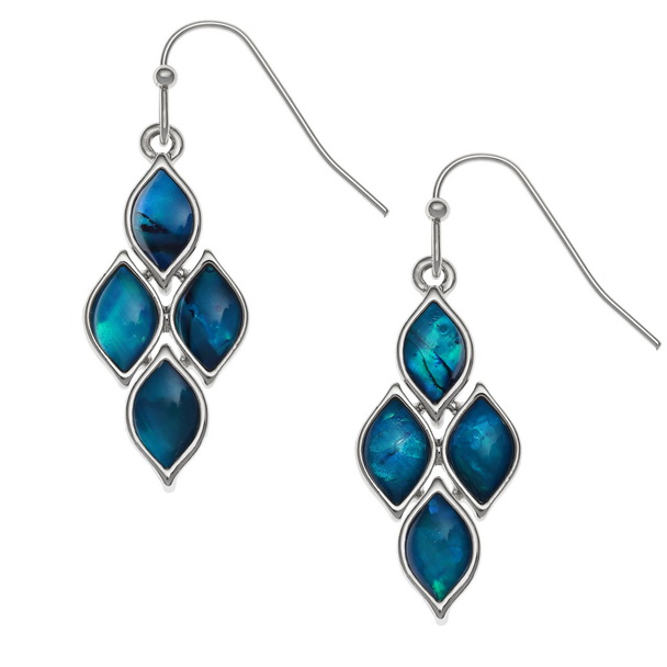 Blue articulated diamond earrings