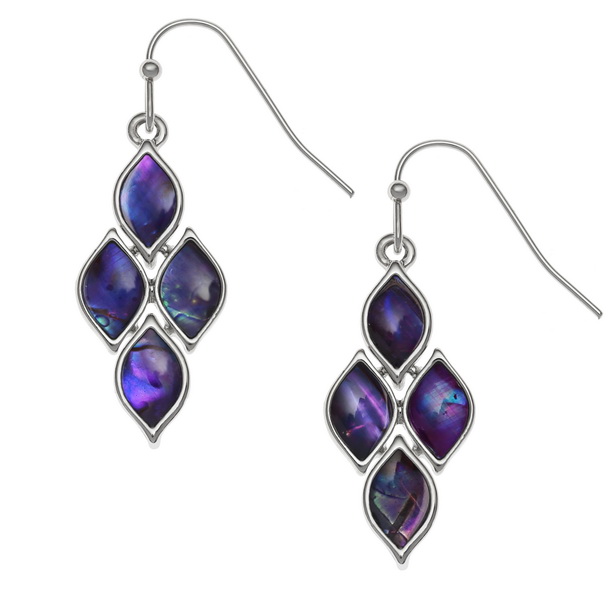 Purple articulated diamond earrings