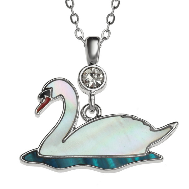 Swimming swan necklace