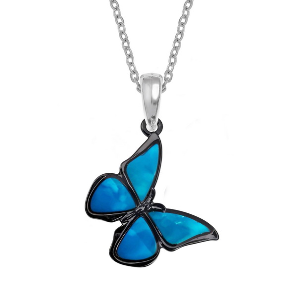 Blue butterfly necklace