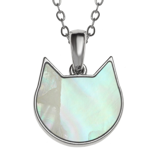 White cat necklace